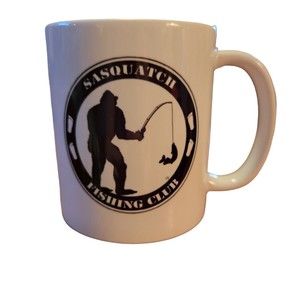 Sasquatch Fishing Club White Ceramic 11oz Mug coffee tea